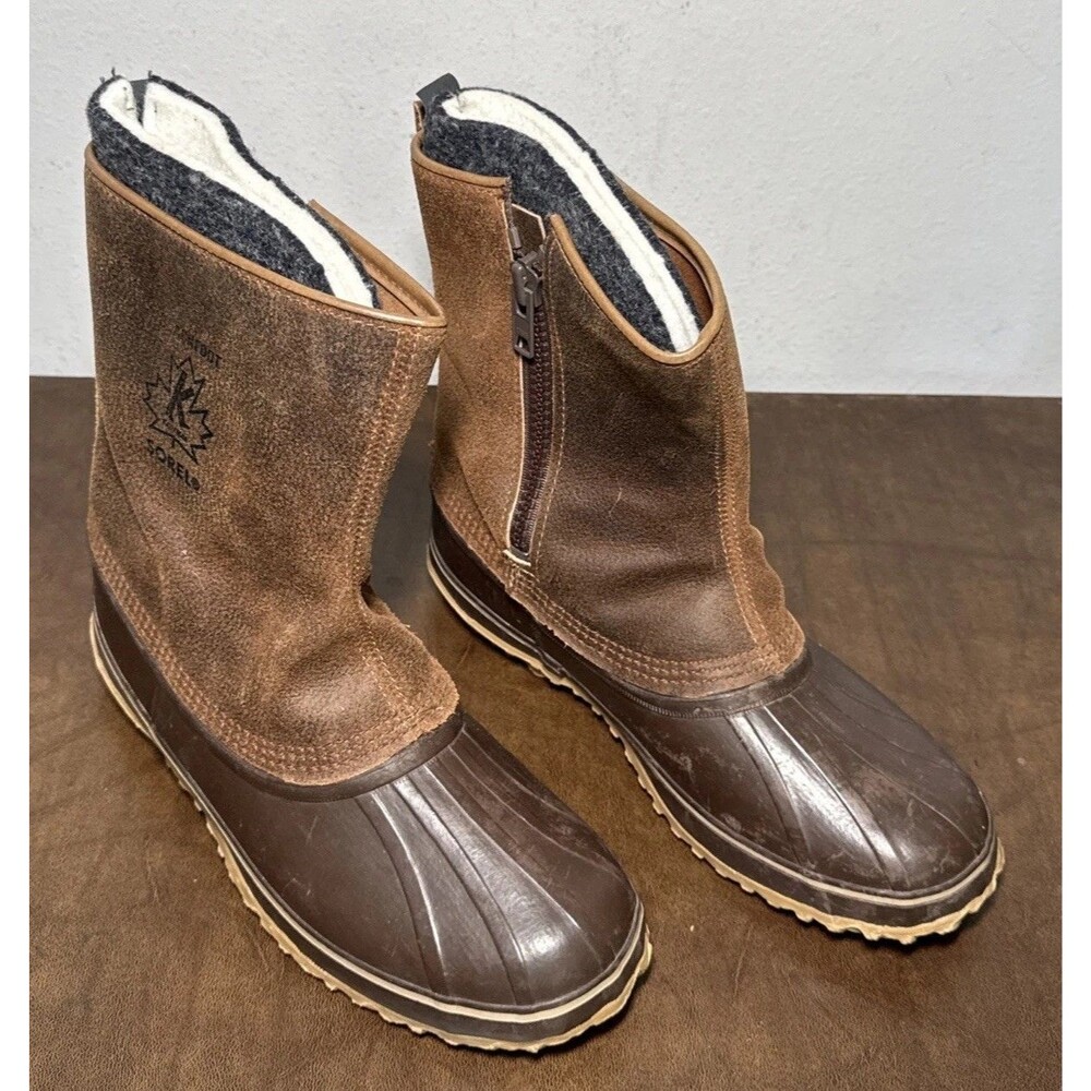 Vintage Sorel Men’s Boots Blackfoot Sz 10 Canada Made w/ Wool Blend Liners